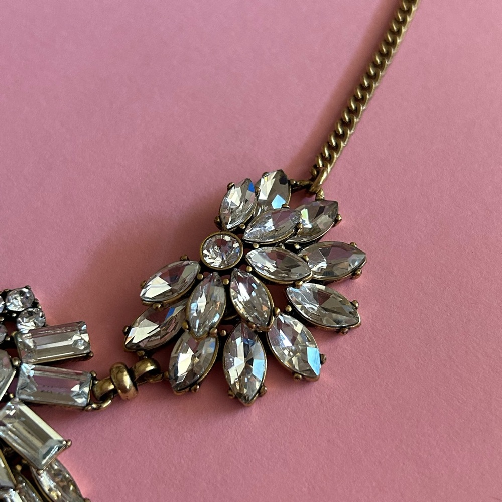 J. Crew Gold Rhinestone Necklace - Picture 4 of 12